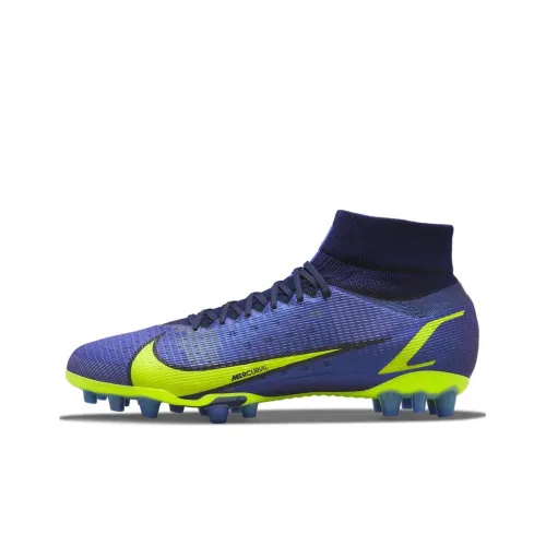 Nike Mercurial Superfly 8 PRO Soccer Shoes Men Mid-Top Blue