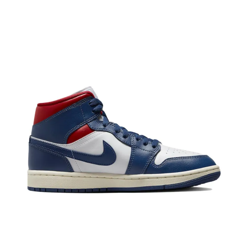 Jordan 1 Mid French Blue Gym Red Women's-1