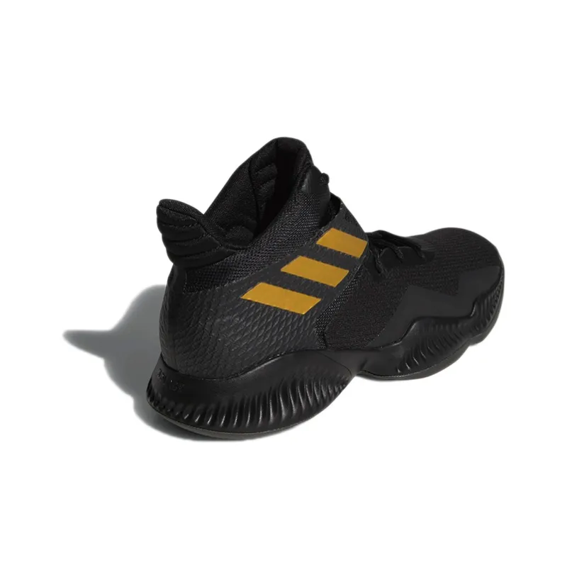 Adidas Explosive Bounce 2018 Cushioning Anti-Slip And Wear-Resistant Mid-Top Vintage Basketball Shoes Men's Black Gold-3