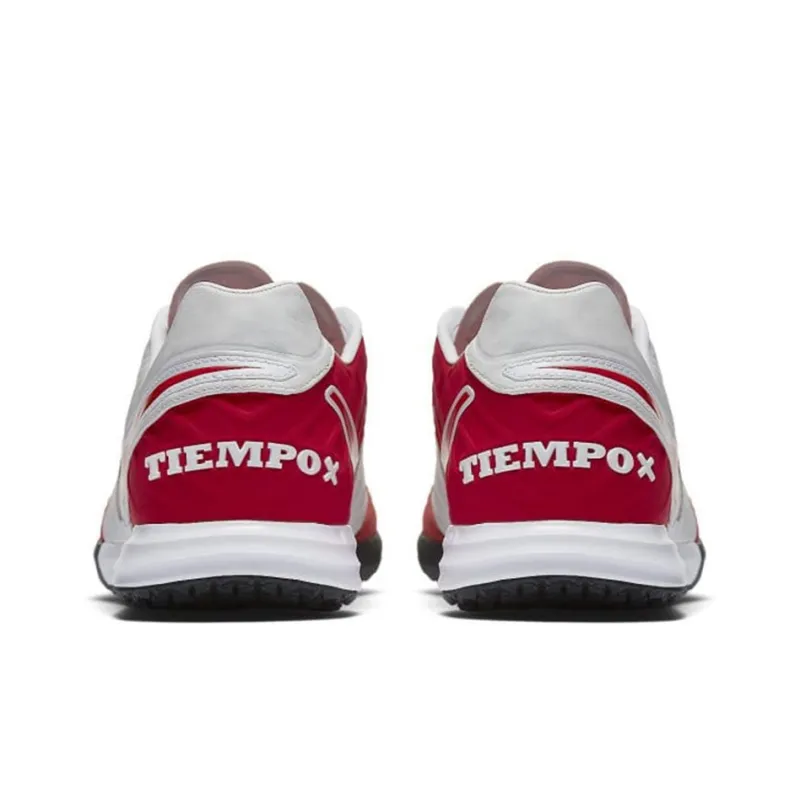 Nike TIEMPOX PROXIMO IC Indoor Cushioning Anti Slip And Wear Resistant Soccer Shoes Men's White Red-4