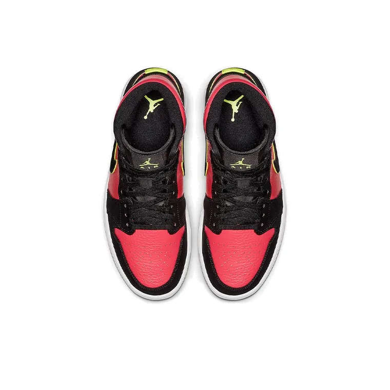 Jordan 1 Mid Black Hot Punch Women's-3