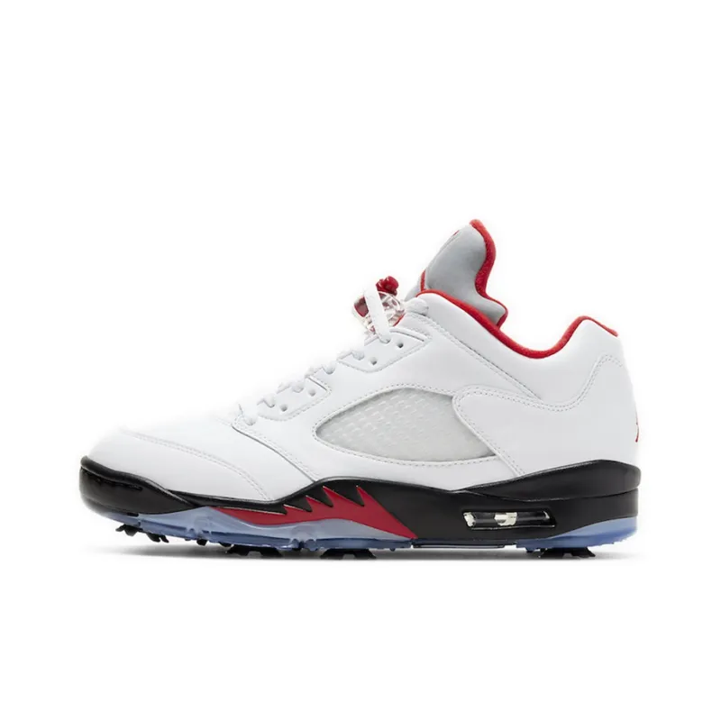 Jordan 5 Retro Low Golf Fire Red Silver Tongue-0