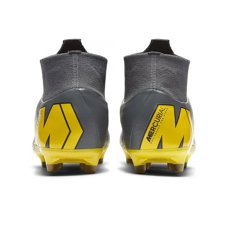 Nike Mercurial Superfly 6 Soccer Shoes Men Mid Top Gray/Yellow-4