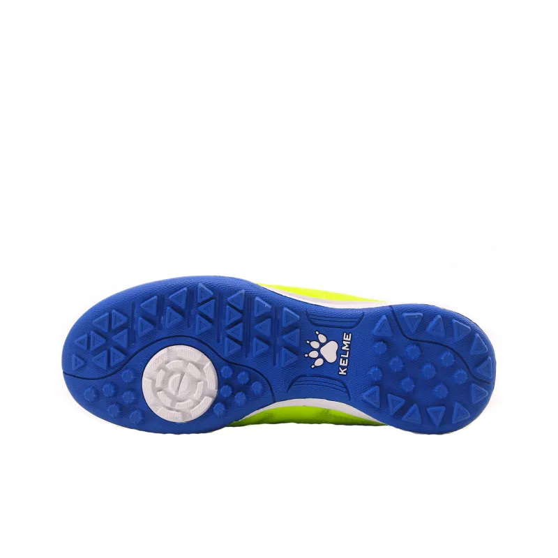 KELME TF Rubber Broken Studs Slip Resistant, Abrasion Resistant, Breathable Soccer Shoes Unisex Yellow Blue-4