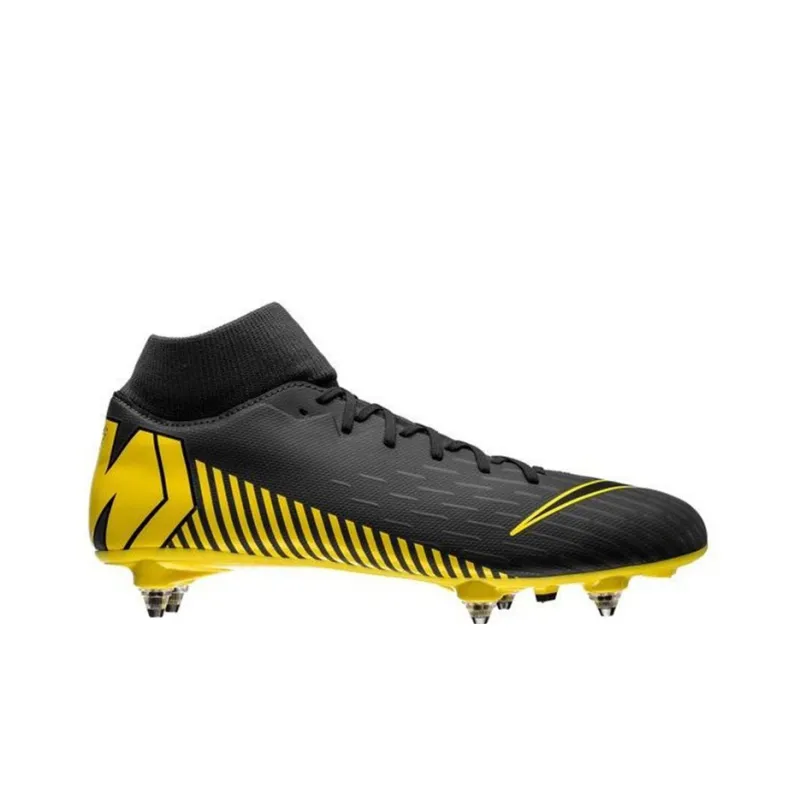 Nike Mercurial Superfly 6 Soccer Shoes Men Mid-Top Gray/Yellow-1