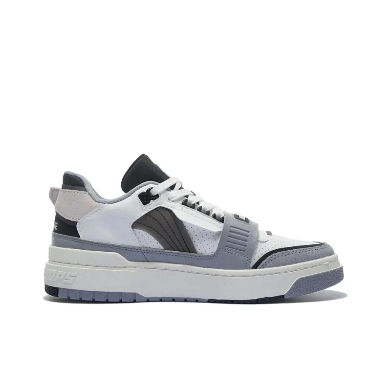 LiNing Rookie Cushioning Anti Slip And Wear Resistant Coverage Support Low Top Vintage Basketball Shoes Gray-1