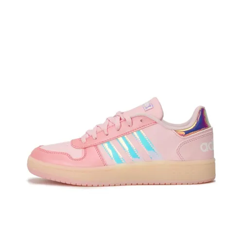 Adidas Neo Hoops 2.0 Vintage Basketball Shoes Women's Low-Top Pink/White