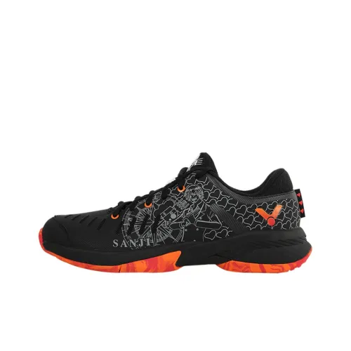 One Piece x VICTOR Anti Slip Wear Resistant Low Top Badminton Shoes Unisex Black