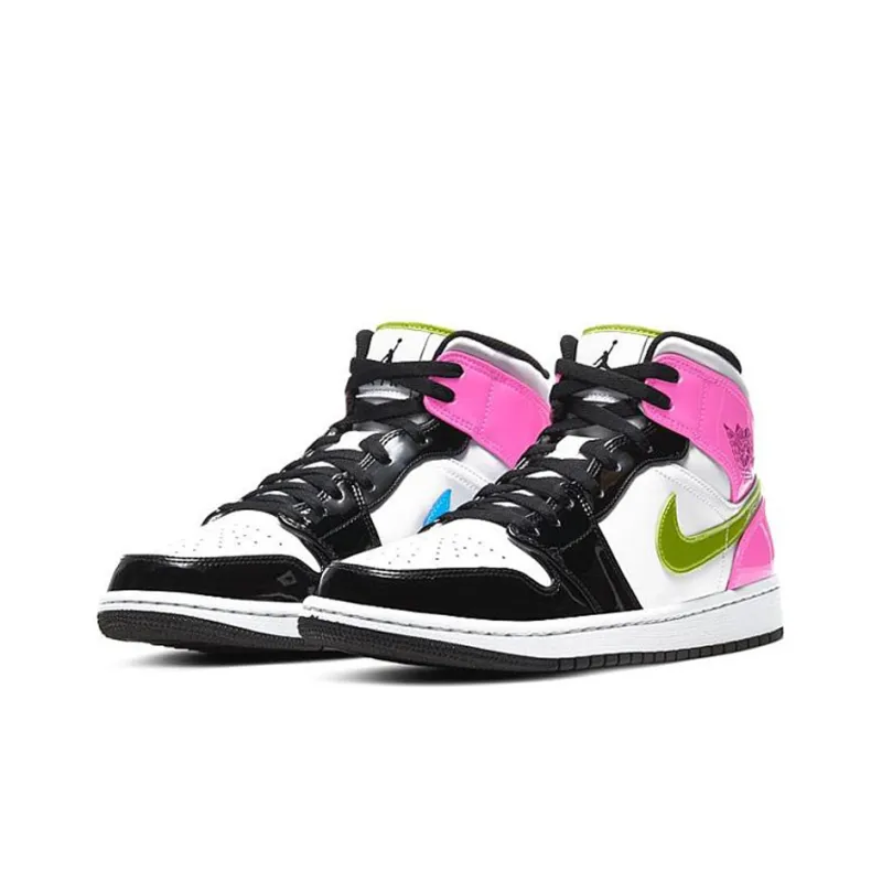 Jordan 1 Mid White Black Cyber Pink-2