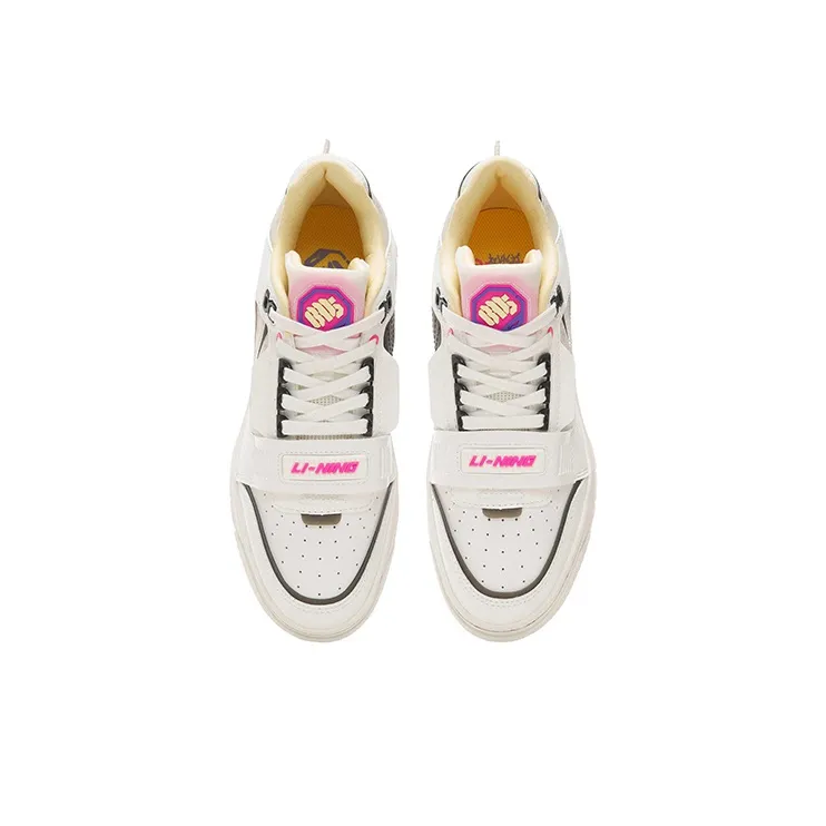 LiNing Rookie Cushioning Anti Slip And Wear Resistant Low Top Vintage Basketball Shoes Women's Ecru-3