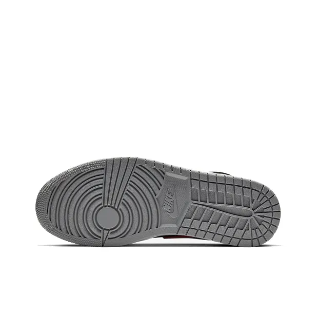 Jordan 1 Mid Black Particle Grey Gym Red-5