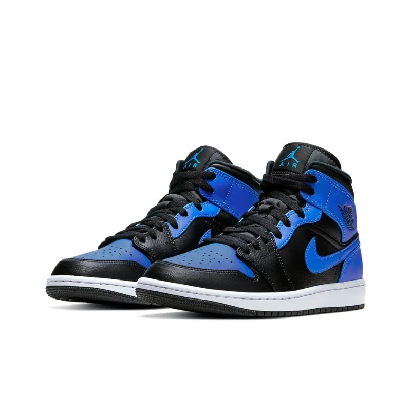 Jordan 1 Mid Hyper Royal Tumbled Leather-2