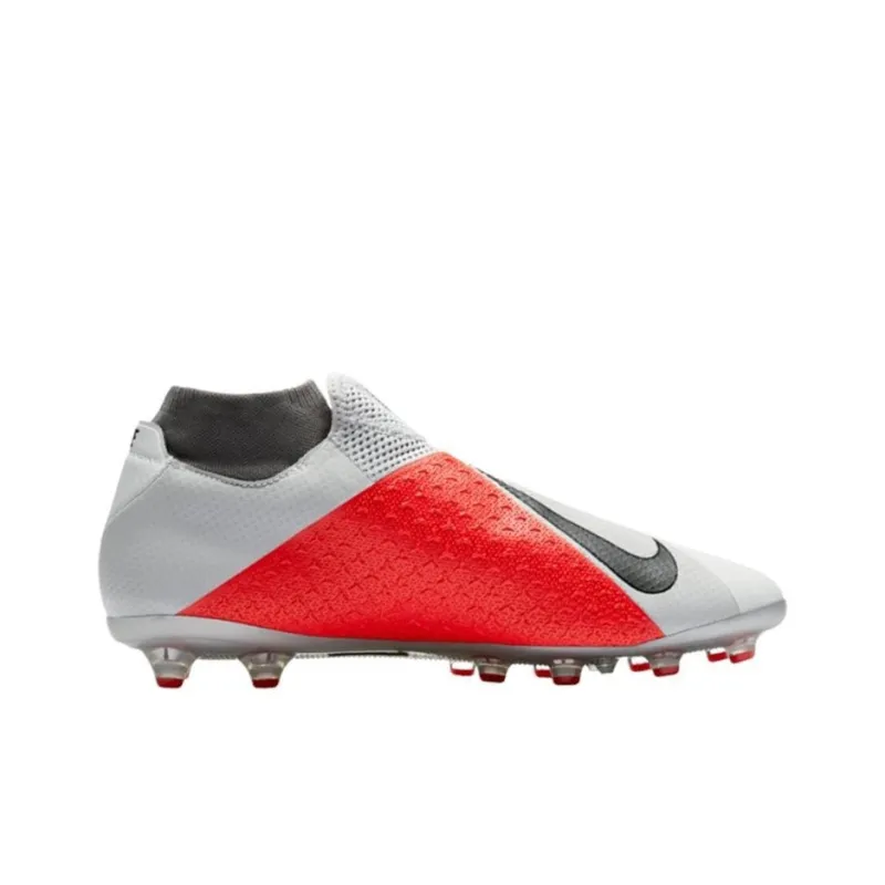 Nike Phantom Vision Soccer Shoes Unisex Mid-Top Gray/Red-1