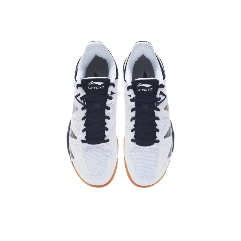 LiNing Racetrack Encounter Anti Slip Wear Resistant Low Top Badminton Shoes Men's Black White-3