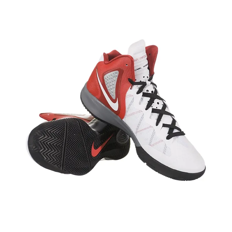 Nike Zoom Hyperenforcer Vintage Basketball Shoes Men Mid-Top White/Red-3