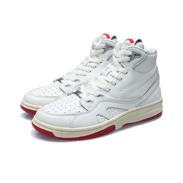 LiNing 937 Vintage Basketball Shoes Unisex High Top Ecru-2