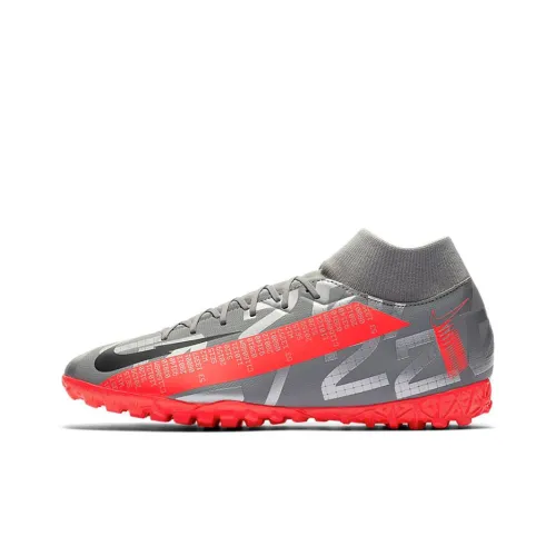 Nike Mercurial Superfly 7 Soccer Shoes Men Mid-Top Gray Red