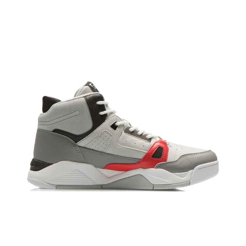 LINING Vintage Basketball Shoes Men Mid Top Microcrystalline Gray/Frost Gray-1