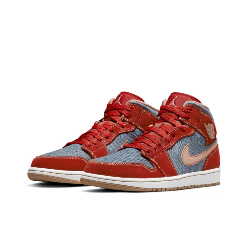 Jordan 1 Mid Denim Red-2