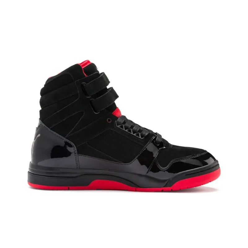 PUMA Palace Guard Mid Red Carpet Cushioning Coverage High-Top Vintage Basketball Shoes Men's Black Red-1