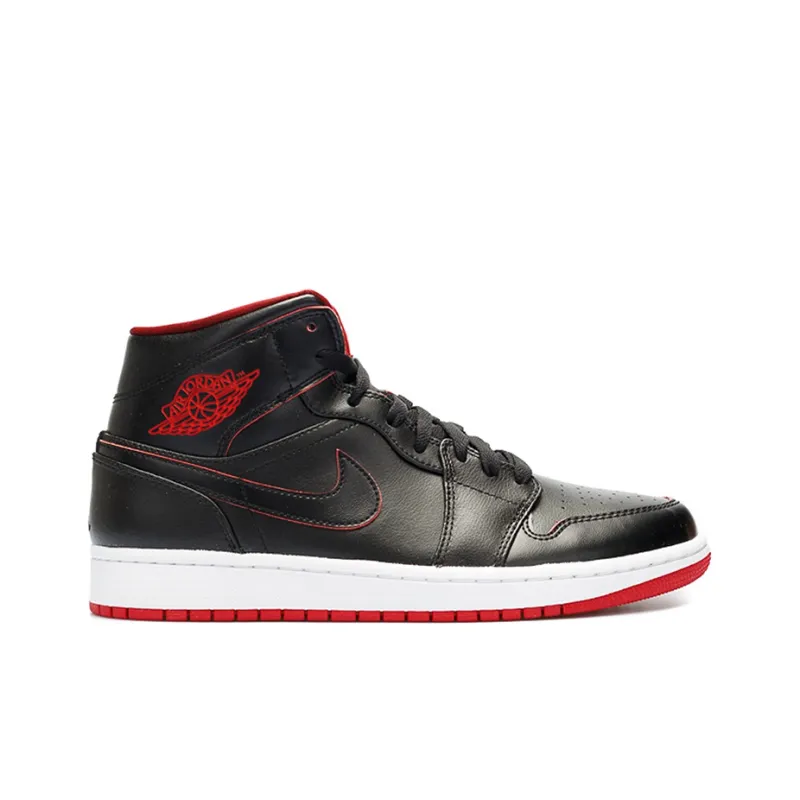 Jordan 1 Retro Mid Black Red White-1