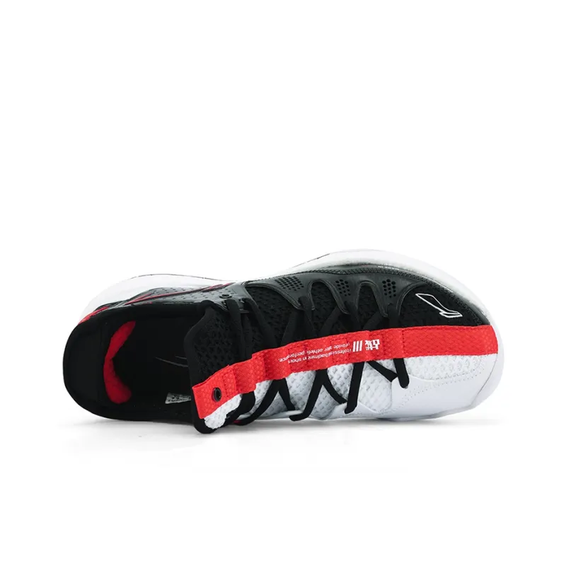 LINING Badminton Shoes Unisex Mid Top Black/White/Red-2