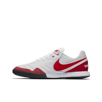 Nike TIEMPOX PROXIMO IC Indoor Cushioning Anti Slip And Wear Resistant Soccer Shoes Men's White Red