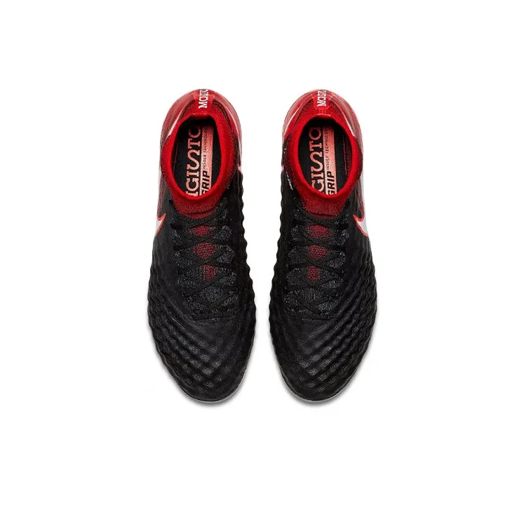 Nike Magista Obra 2 AG Rubber Short Studs Cushioning Anti-Slip And Wear-Resistant Soccer Shoes Men's Black Red-3