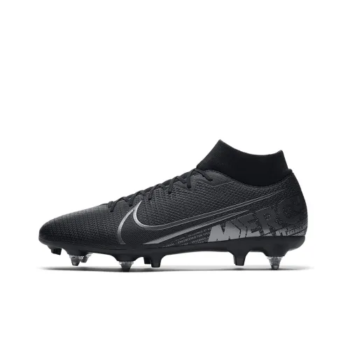 Nike Mercurial Superfly 7 Soccer Shoes Men Mid-Top Black/Silver