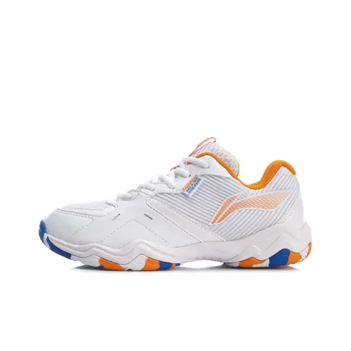 LINING Sound Waves Badminton Shoes Women's Low-Top White/Orange