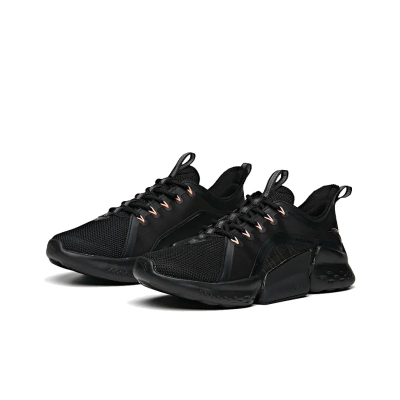 ANTA Training Shoes Women's Low Top Black/Fluorescent Sunset Orange-1