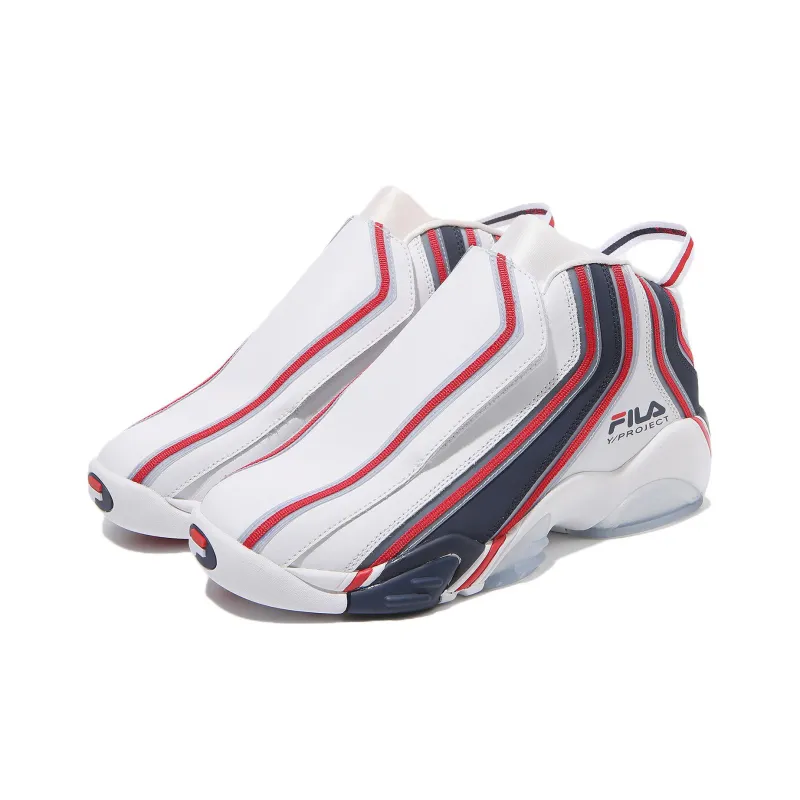 Y/Project x FILA Stackhouse 2 Stackhouse 2 High Top Vintage Basketball Shoes Unisex White Red Korean Style-2