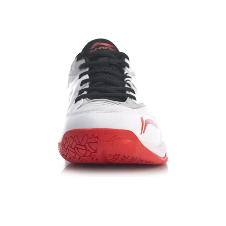 LiNing Cushioning, Wear Resistant Low Top Badminton Shoes Men's White Red-3