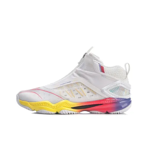 LINING Chameleon Badminton Shoes Unisex Mid-Top White/Yellow/Red