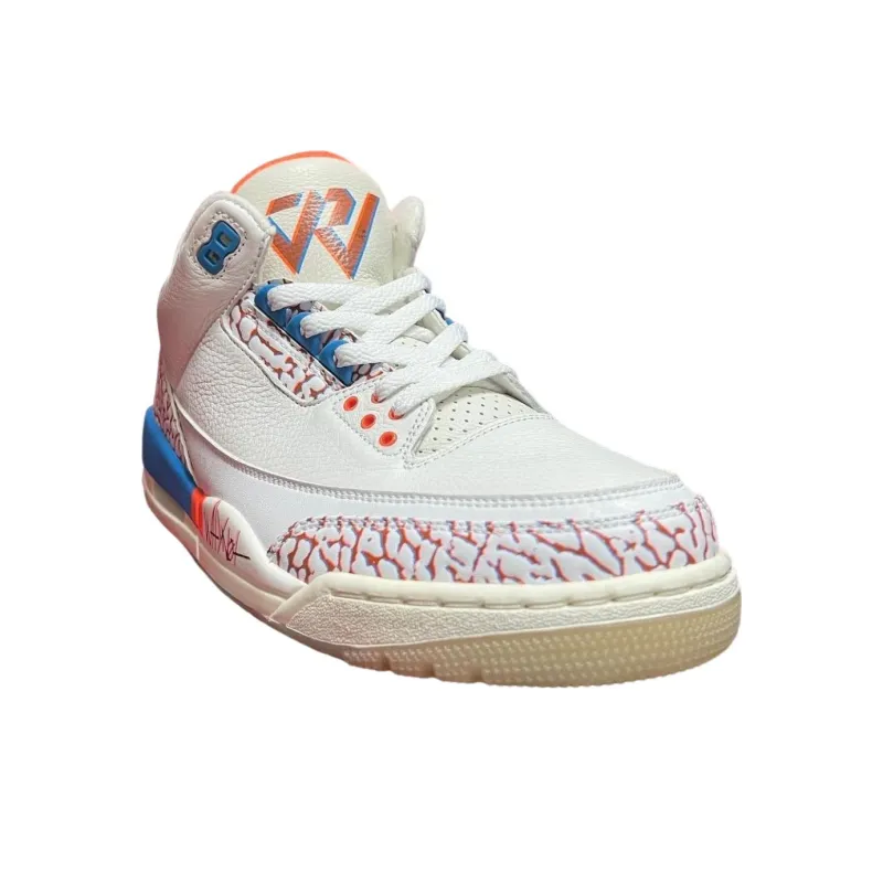 Jordan Air Jordan 3 Vintage Basketball Shoes Men Mid Top White Red Blue-2