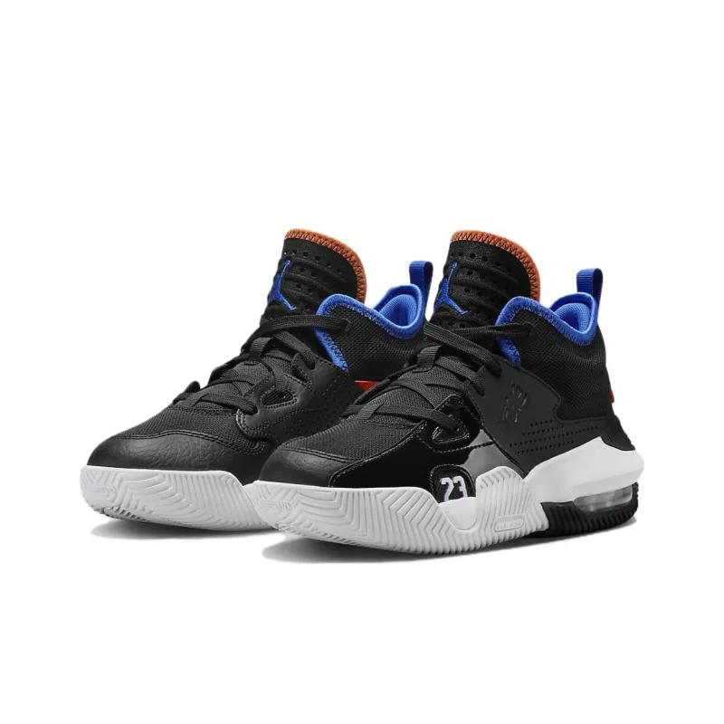 Jordan Stay Loyal 2 2 Cushioned Slip-Resistant Mid-Top Vintage Basketball Shoes GS Black White-2