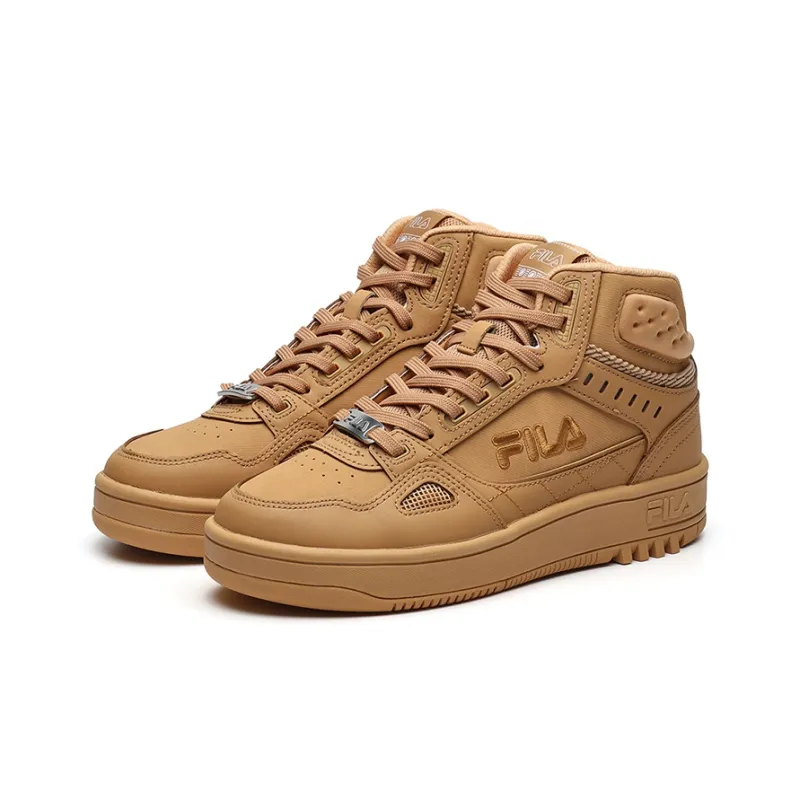 FILA High Top Retro Basketball Shoes Clay Yellow Women's-2