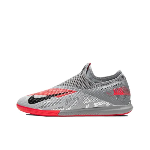 Nike Phantom Vision Soccer Shoes Unisex Low-Top Gray Red