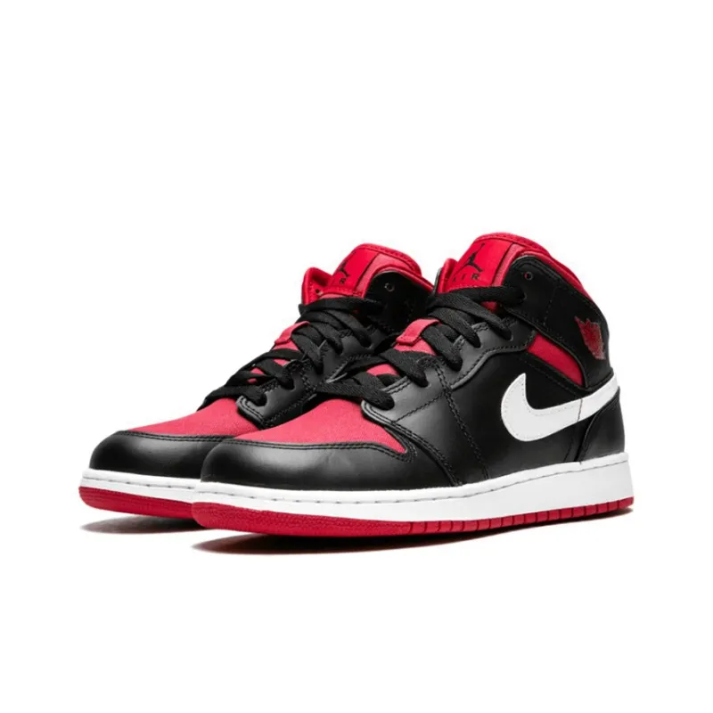 Jordan 1 Retro Mid Black Red White-2