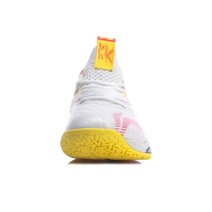 LiNing Raid 4 Low Top Badminton Shoes Unisex White Red-3