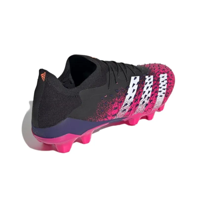 Adidas Predator Freak.1 Low Wear-Resistant Soccer Shoes Men's Black Purple-3