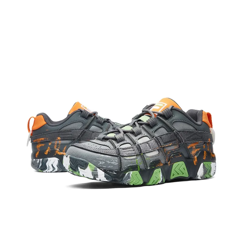 FILA FUSION Ade Vintage Basketball Shoes Women's Low Top Gray/Green-3