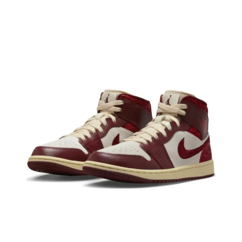 Jordan 1 Mid Se Tiki Leaf Team Red Women's-1