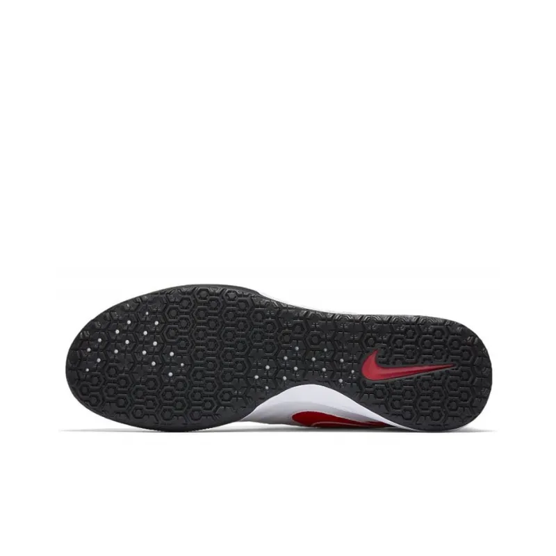 Nike TIEMPOX PROXIMO IC Indoor Cushioning Anti Slip And Wear Resistant Soccer Shoes Men's White Red-5