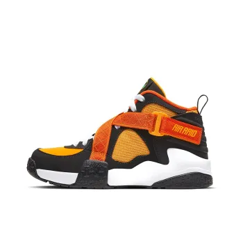Nike Air Raid 'Rayguns' Cushioning Slip Resistant Mid Top Children's Basketball Shoes Black Orange Yellow Teenagers