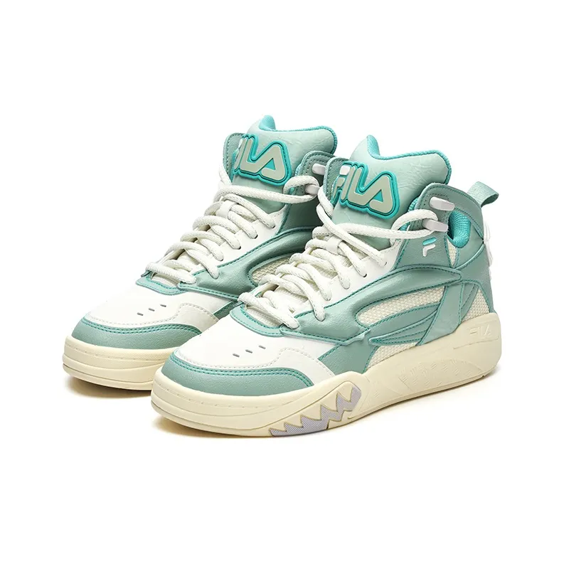 FILA FUSION DESPERADO Fugitive Desperado We Mid Top Vintage Basketball Shoes Women's Green Yellow-1