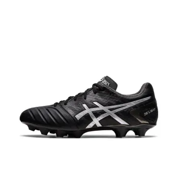 Asics Ds Light Club AG Rubber Short Studs Anti Slip And Wear Resistant Breathable Soccer Shoes Men's Black Silver
