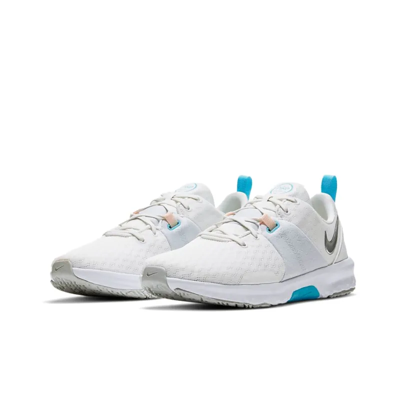 Nike City Trainer 3 Anti-Slip Wear-Resistant Low-Top Training Shoes Women's White Silver Blue-2