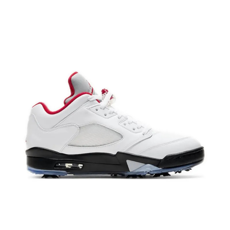 Jordan 5 Retro Low Golf Fire Red Silver Tongue-1