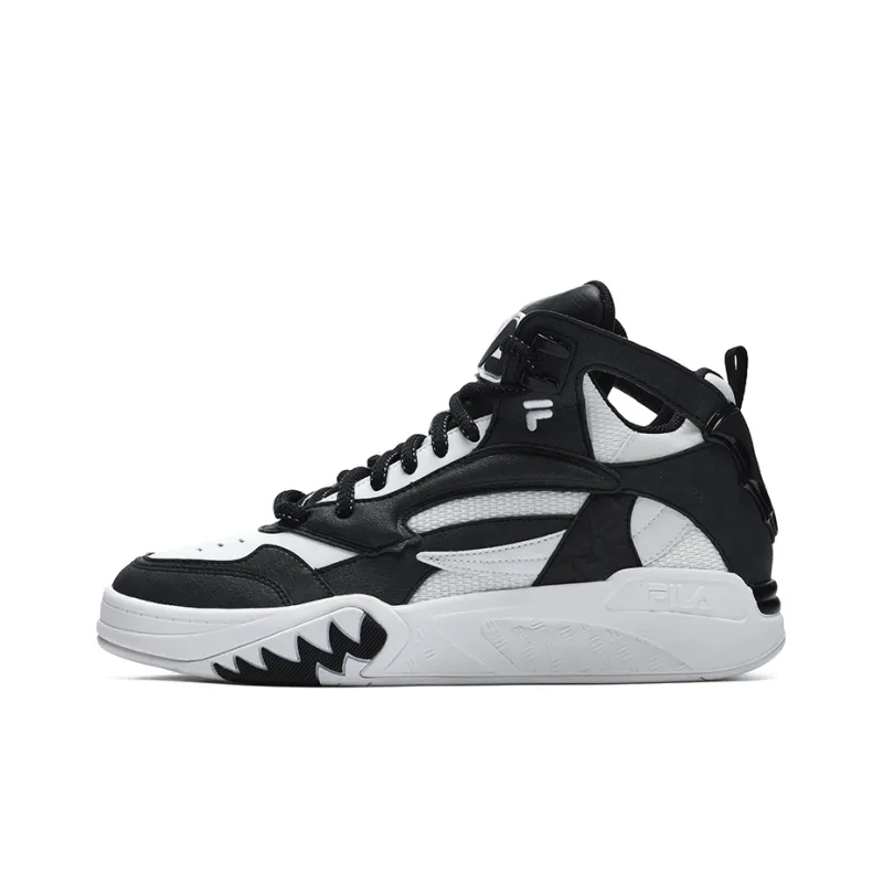 FILA FUSION DESPERADO Fugitive Anti Slip Wear Resistant Mid Top Vintage Basketball Shoes Men's FILA White Black-0